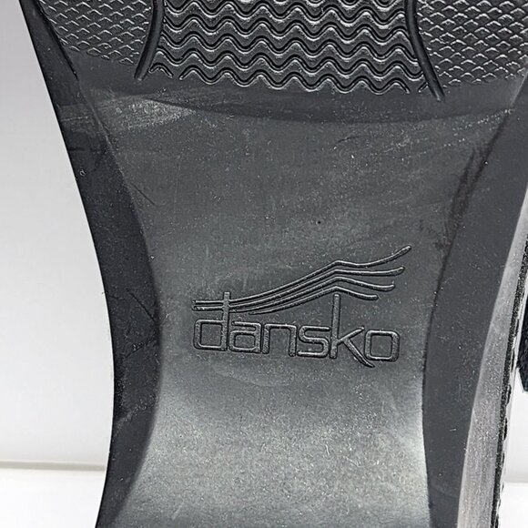 Dansko Womens size 8 Black Patent Leather Sandals block heel EU 38 - Picture 12 of 13